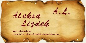 Aleksa Lizdek vizit kartica